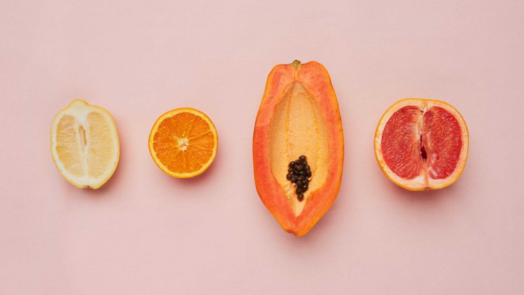 vagina displayed as fruits
